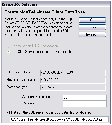 Create SQL database