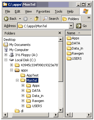 MonTel Folders on Windows 2003