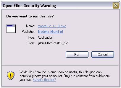 Open File - Security warning (certificate found)