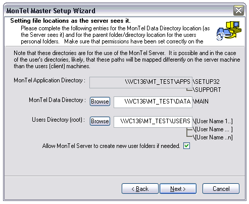 Setting file locations