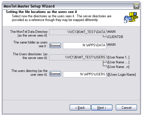 Setting the file locations as the users see it