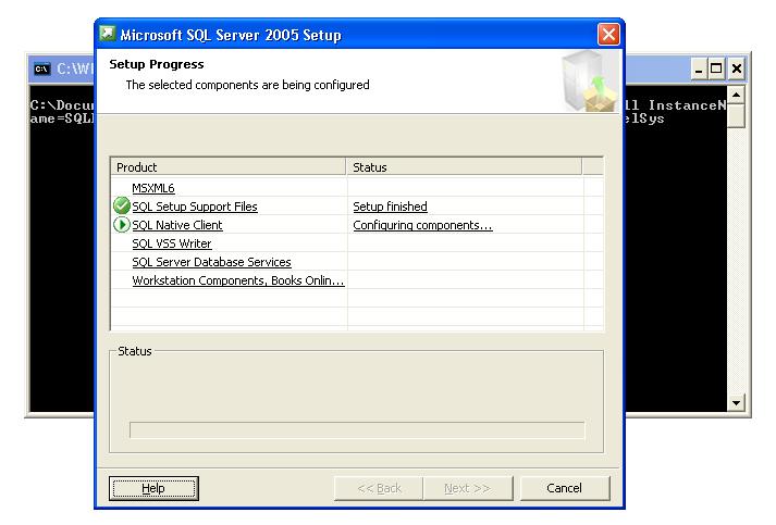 SQL Server express installation in progress