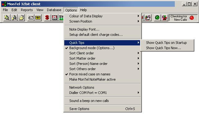 MonTel Menu Options Quicktips