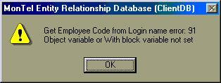 TROUBLE SHOOT: Errors such as Error 91, 3265, 3078 and others on only one or a few of the computers running MonTel.