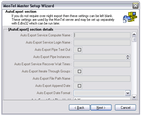 Autoexport section