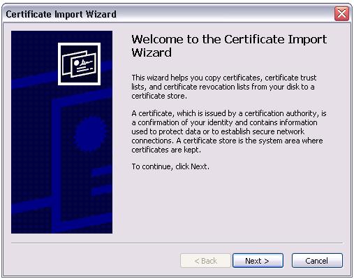 Certificate Import Wizard